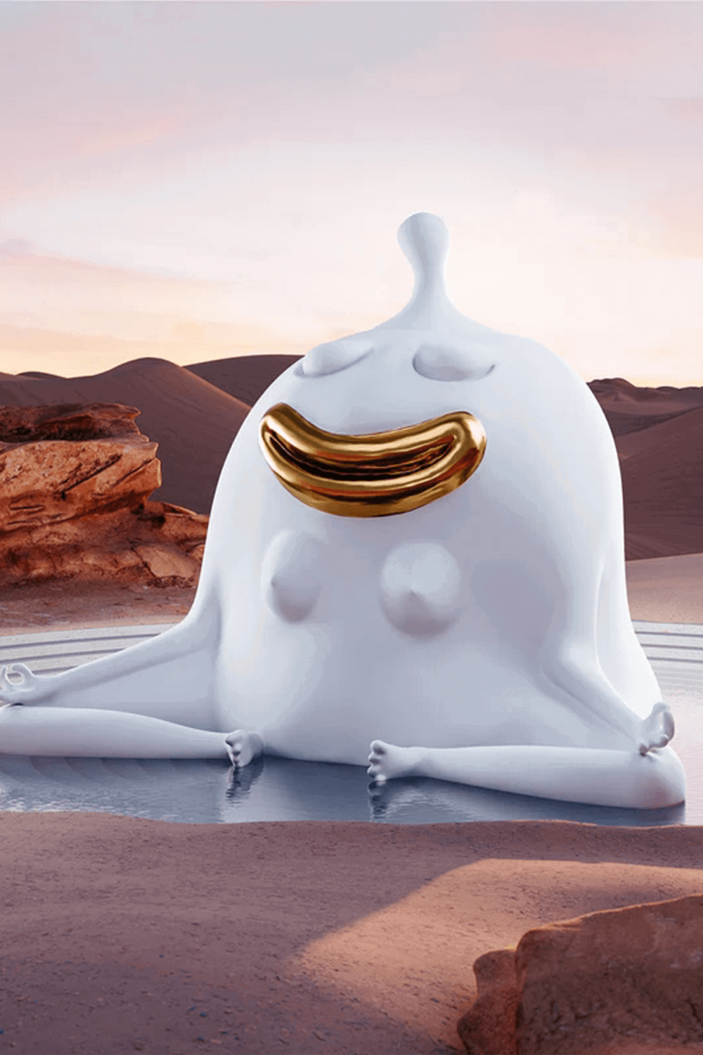 Haas Meditator Incense Burner - White+Gold