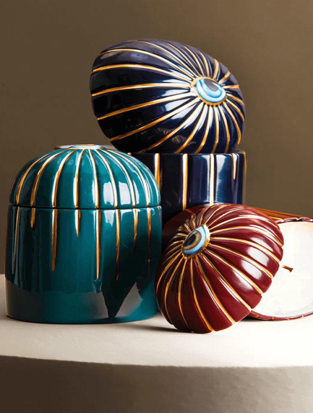 Lita-Candle Blue+Gold