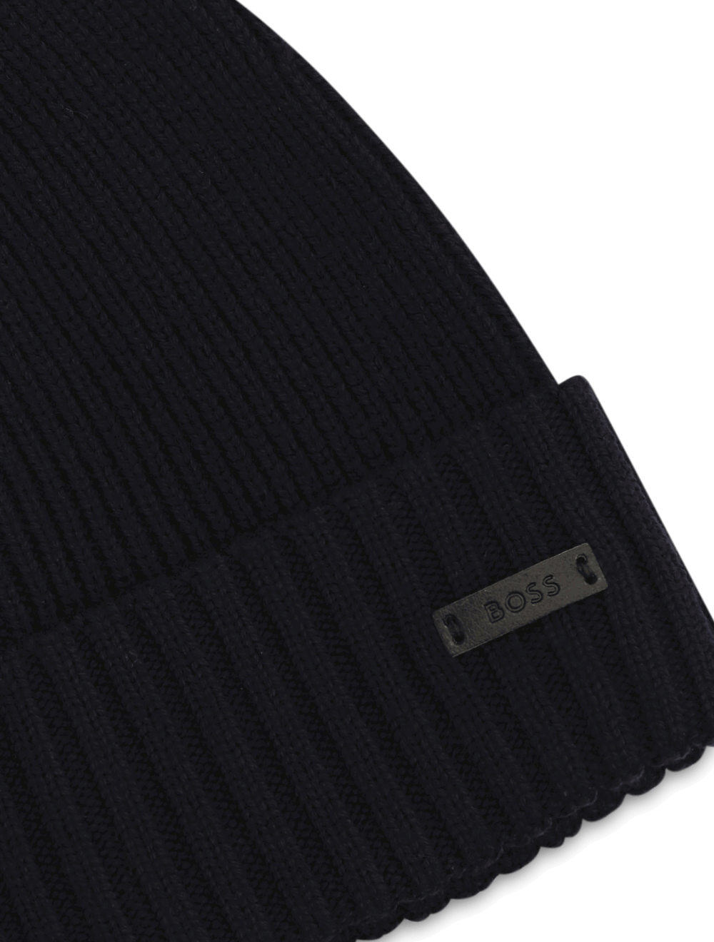 כובע גרב ריב סרוג Virgin-Wool עם לוגו Plaque