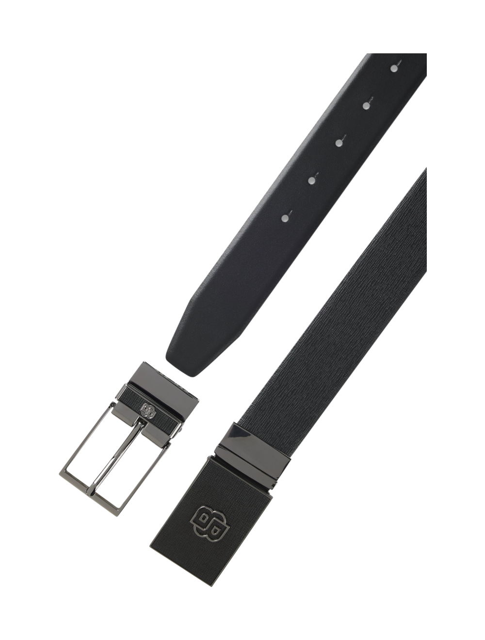 חגורת עור דו-צדדי עם Interchangeable Buckles