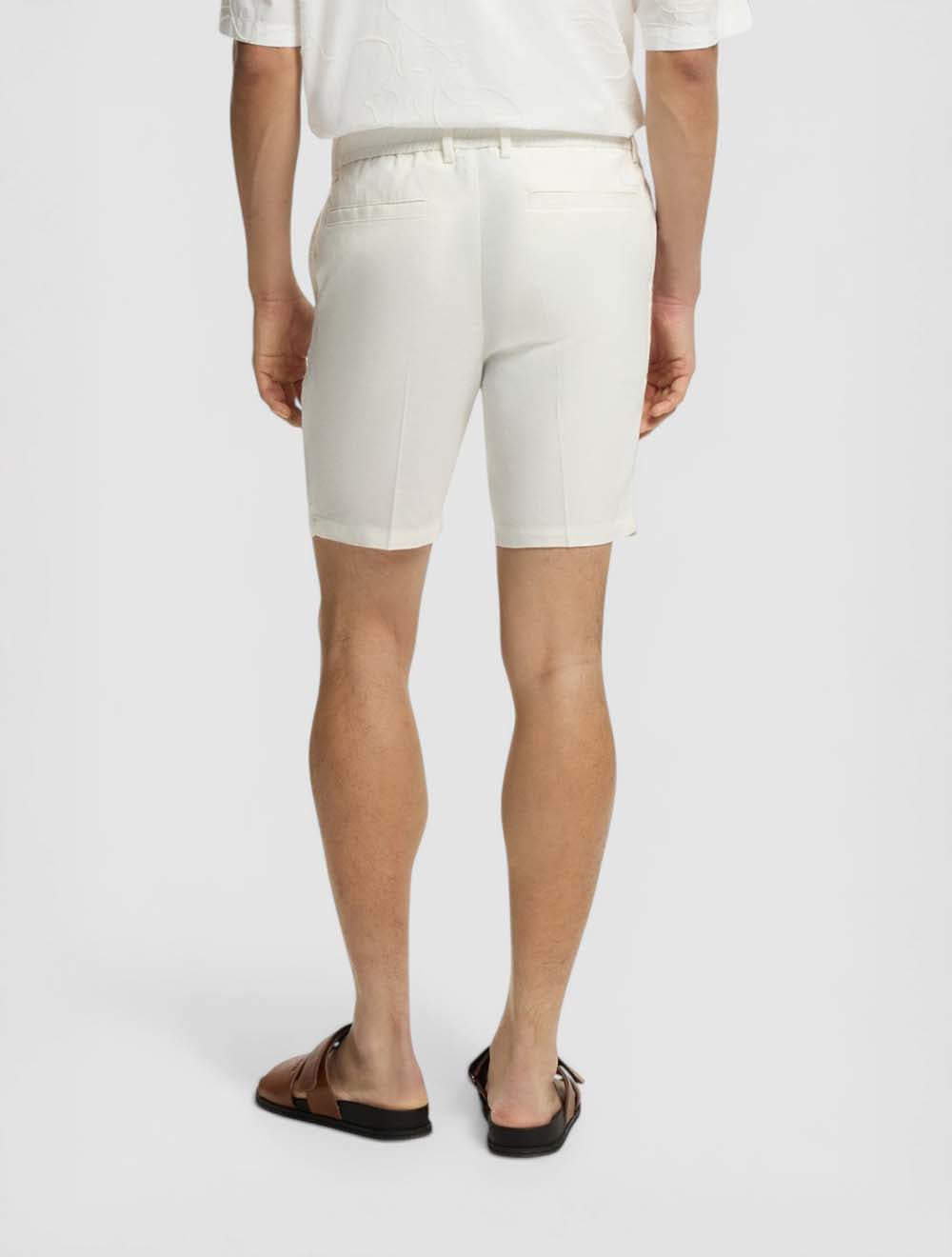 מכנסיים קצרים Modern-Fit פשתן בלנד