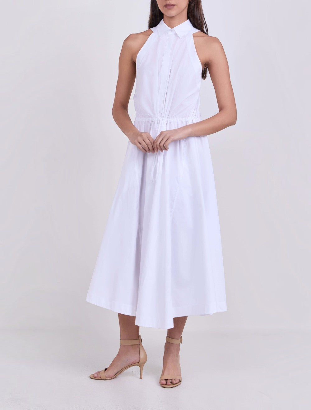 שמלה כותנה פופלין עם Drawcord Waist