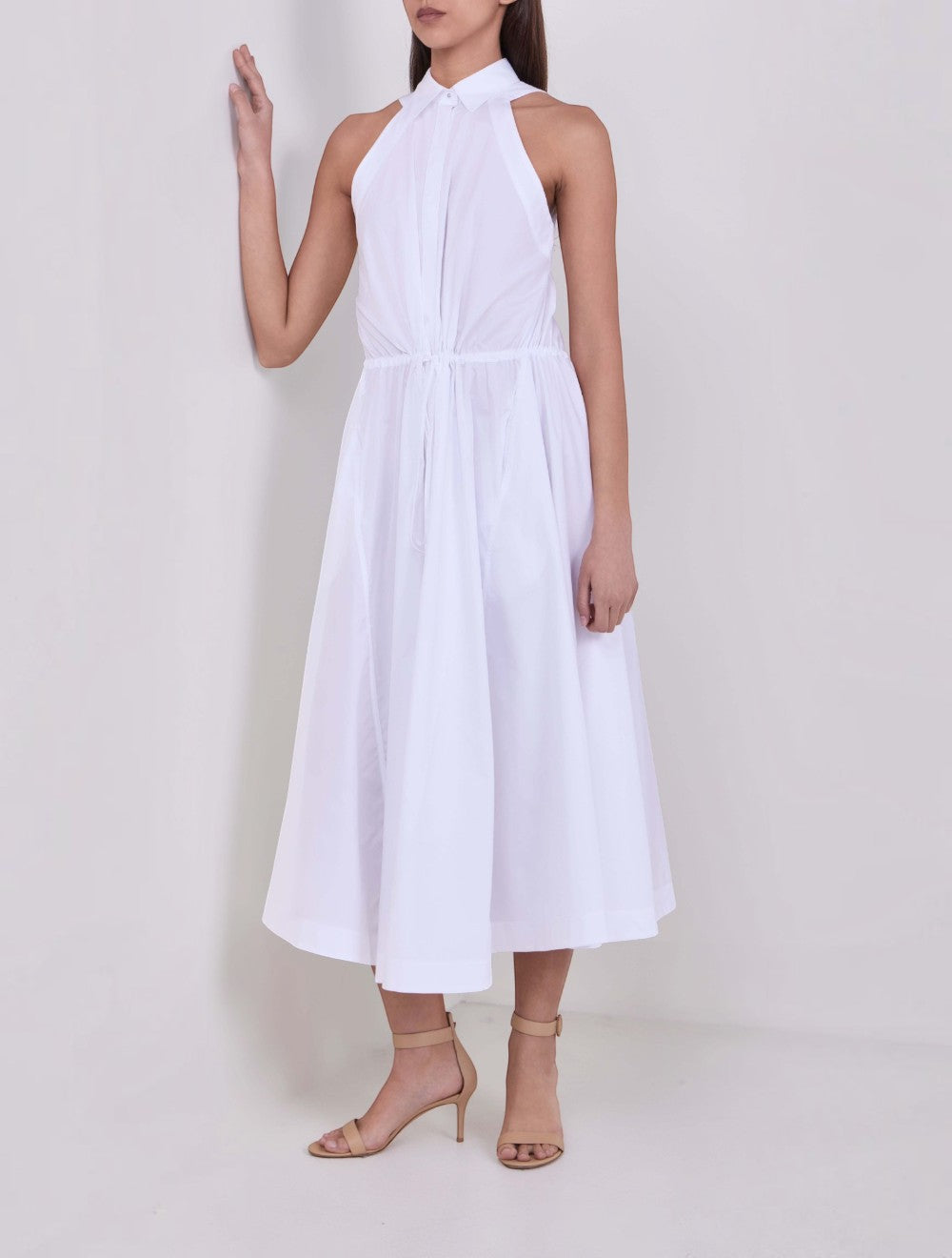 שמלה כותנה פופלין עם Drawcord Waist
