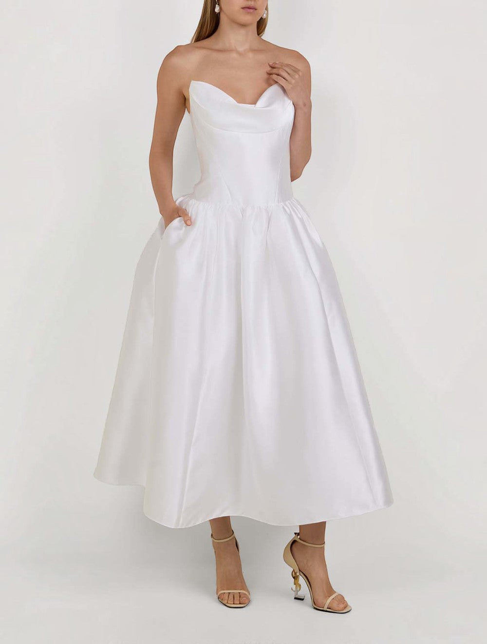 שמלת מידי טפטה Strapless