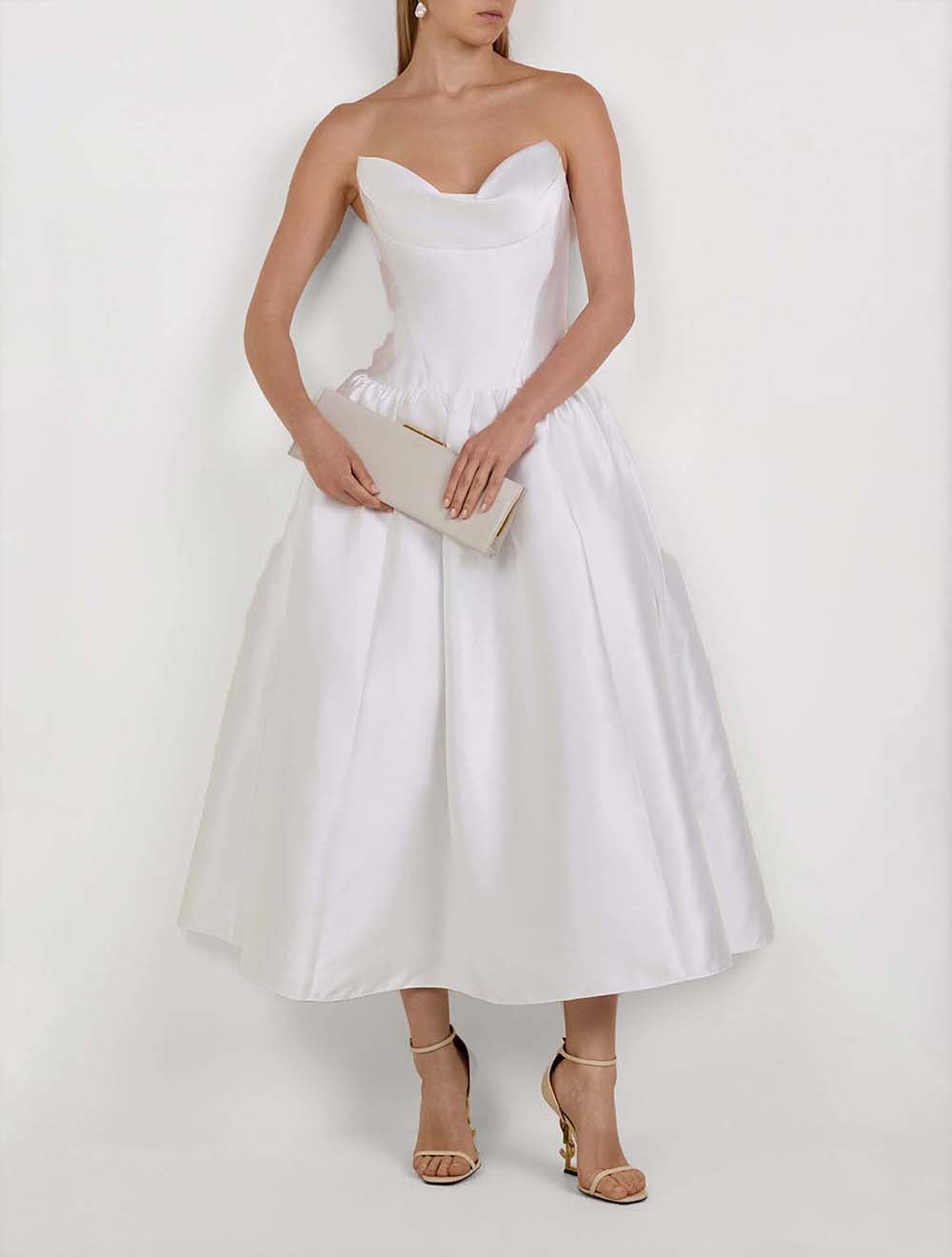 שמלת מידי טפטה Strapless