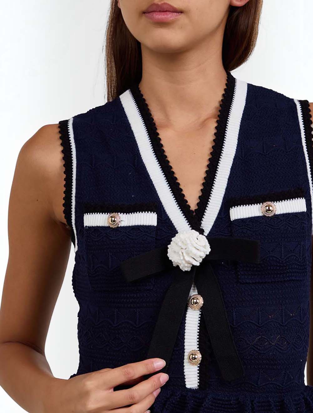 שמלת מיני Peplum פוינטל סרוג