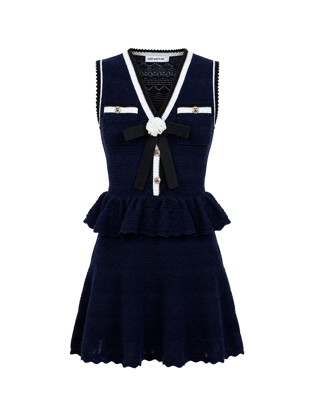 שמלת מיני Peplum פוינטל סרוג