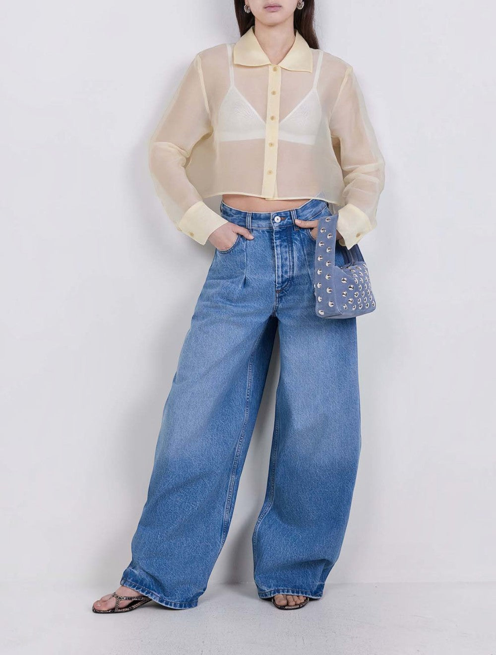 תיק עור Elena קטן Studded