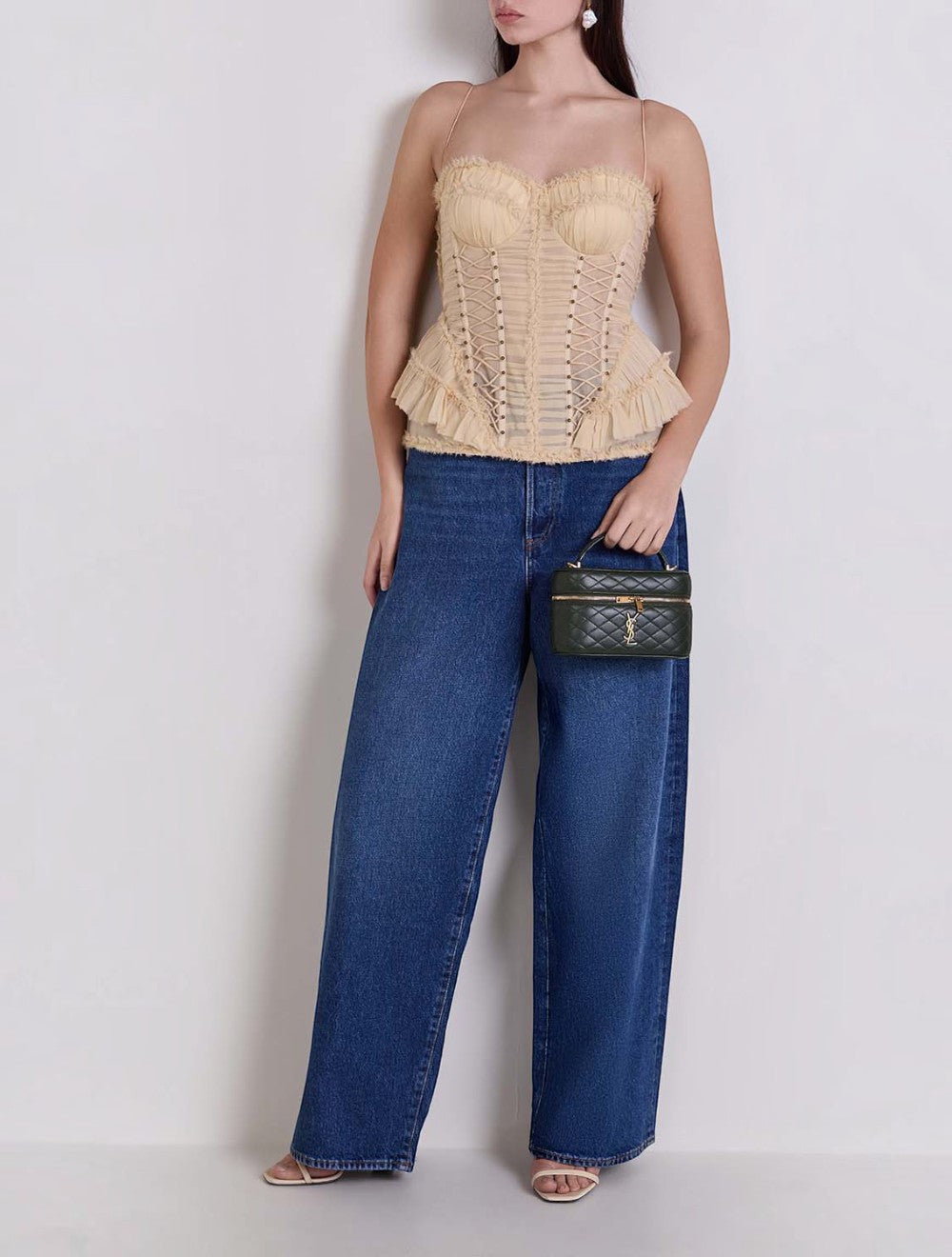 Rebellion Frayed משי Corset