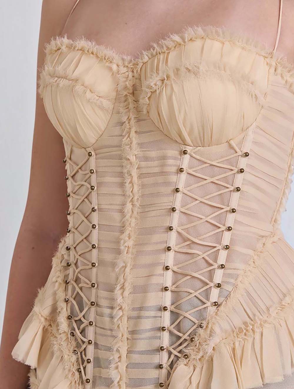 Rebellion Frayed משי Corset