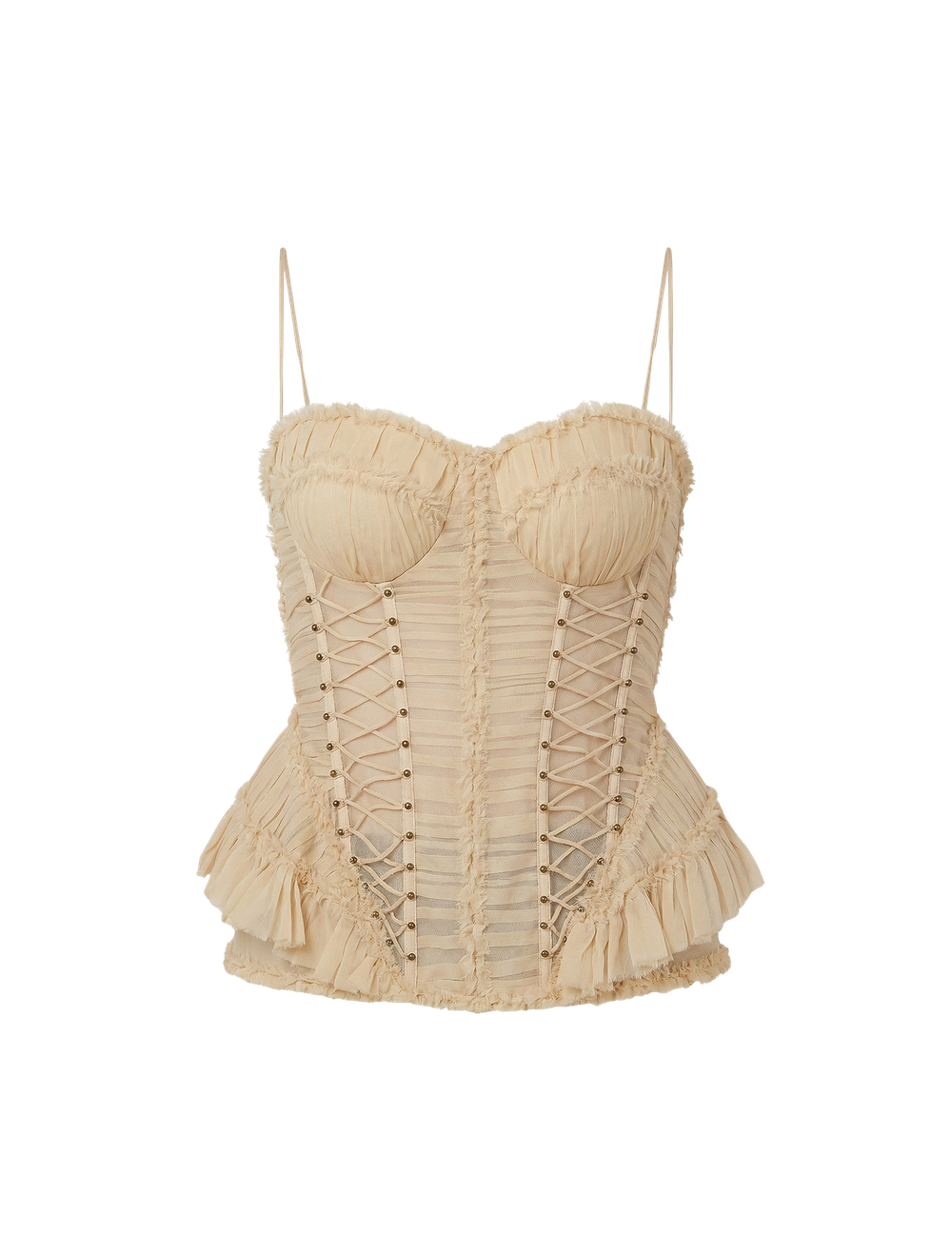 Rebellion Frayed משי Corset