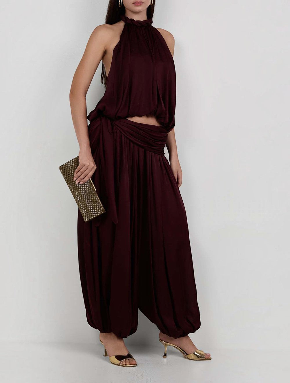 טופ Luna Billow Halter משי