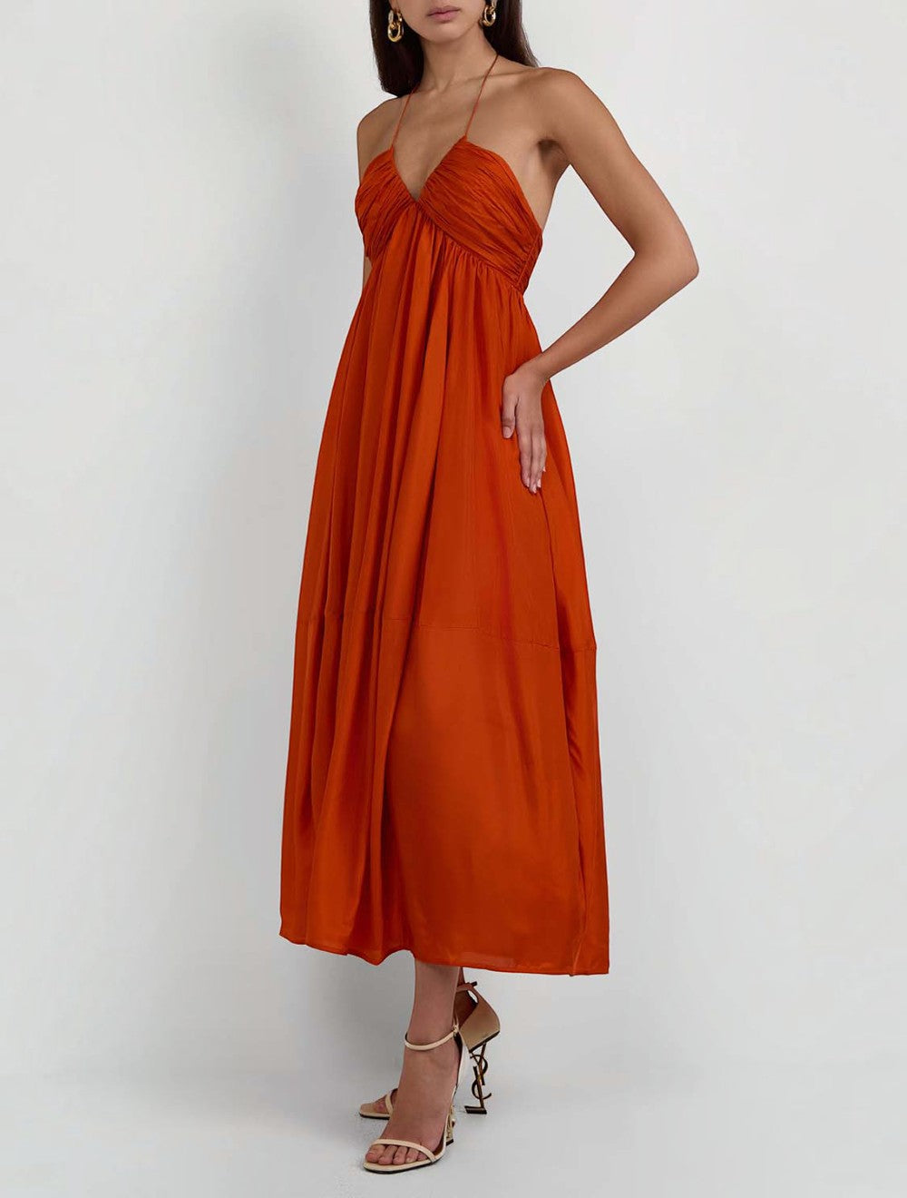 שמלת מקסי Mahon Halter משי
