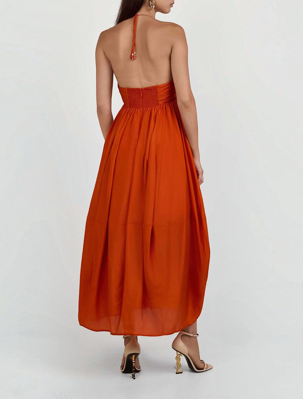 שמלת מקסי Mahon Halter משי