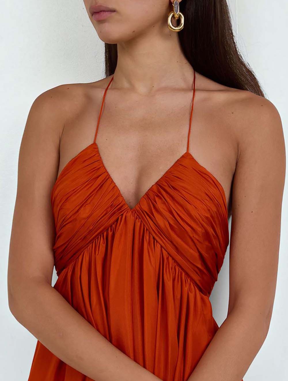 שמלת מקסי Mahon Halter משי