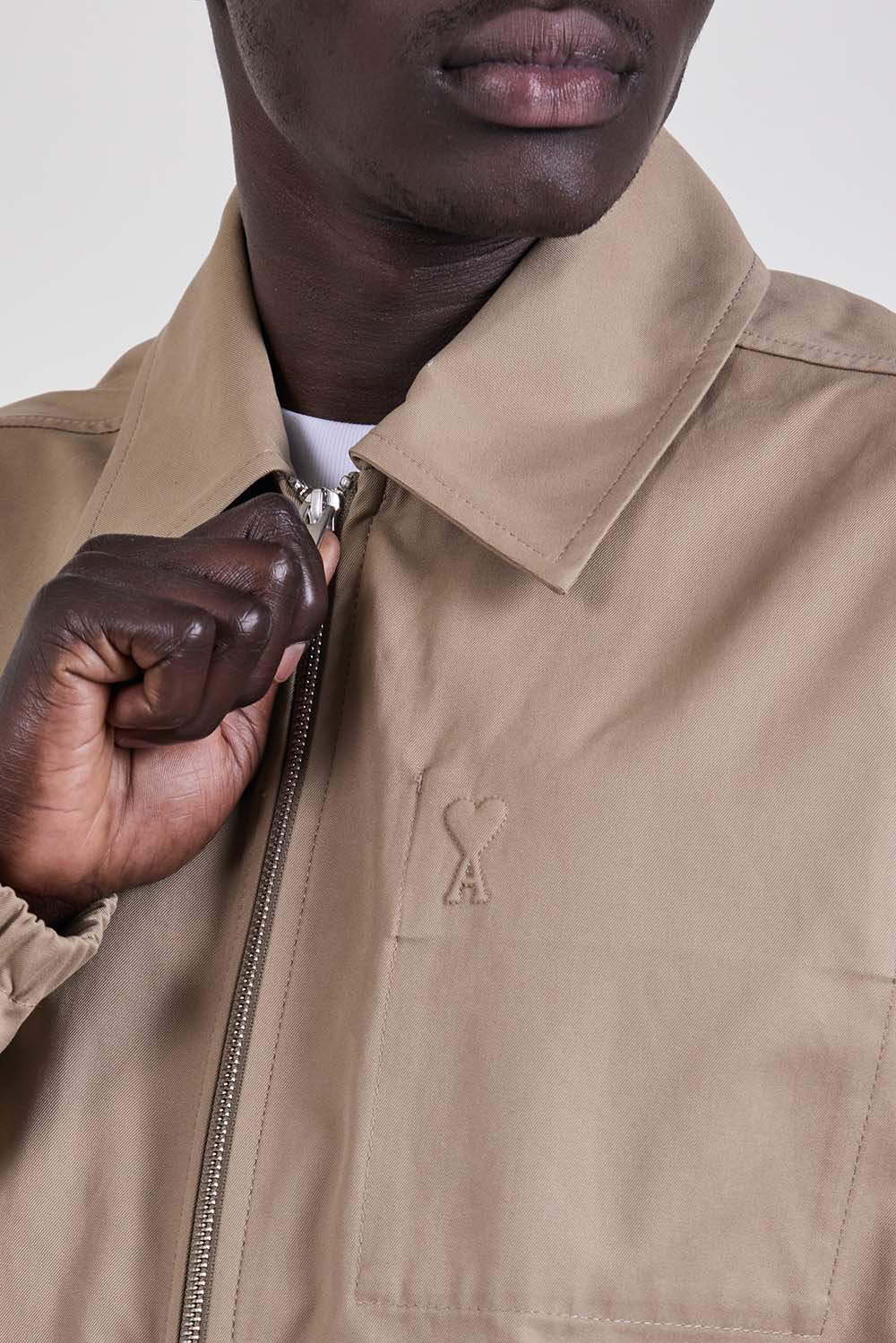 ז'קט Zipped כותנה Gabardine