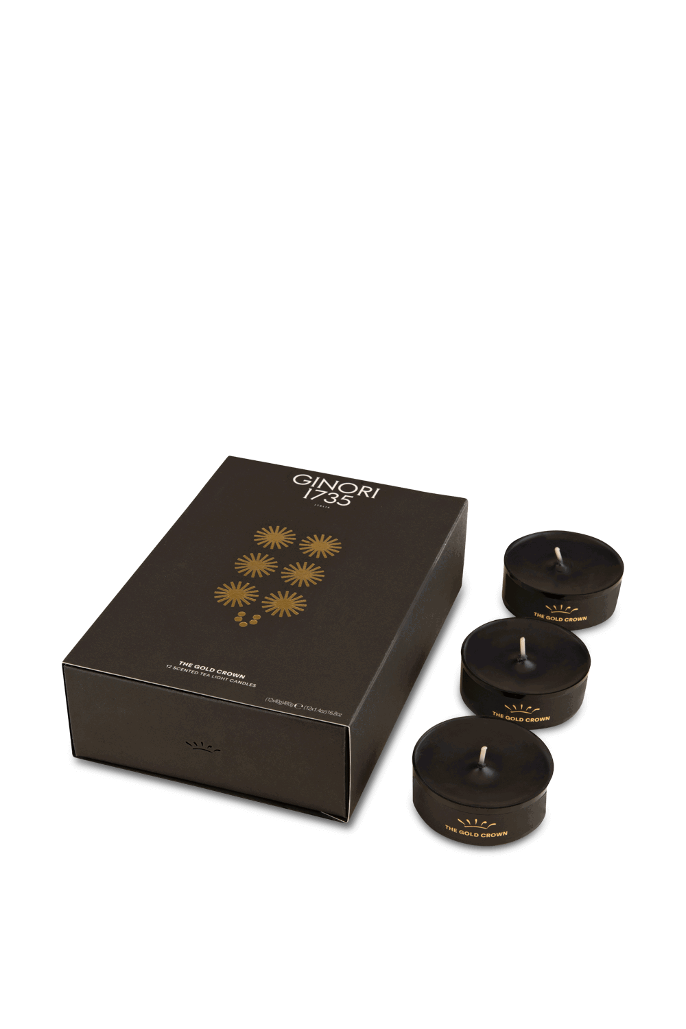 12 Tealight scented candles Gold Crown