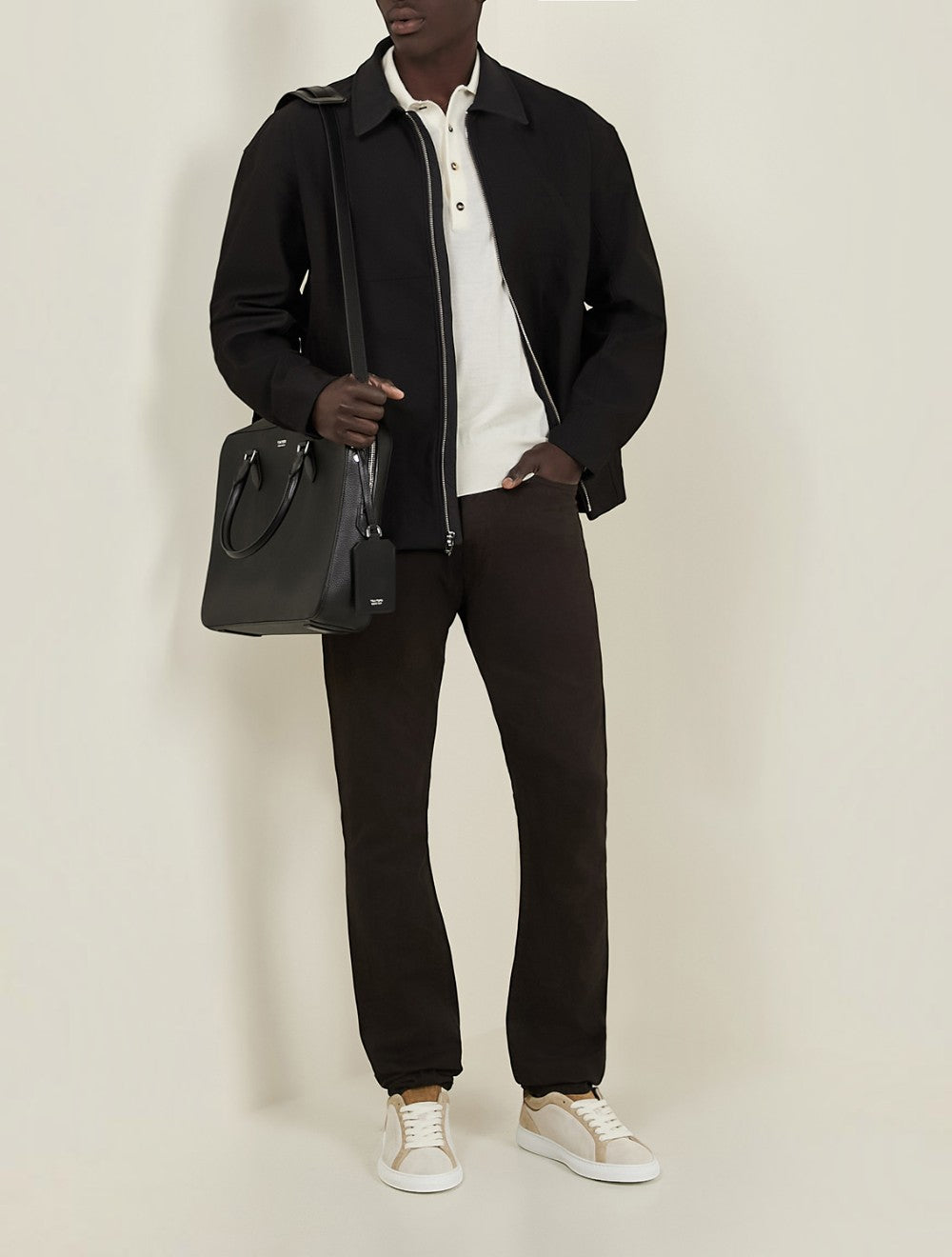 Elliot מגורען עור Briefcase