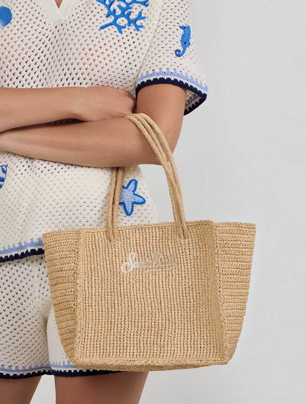 תיק כתף Handbag רפיה בינוני