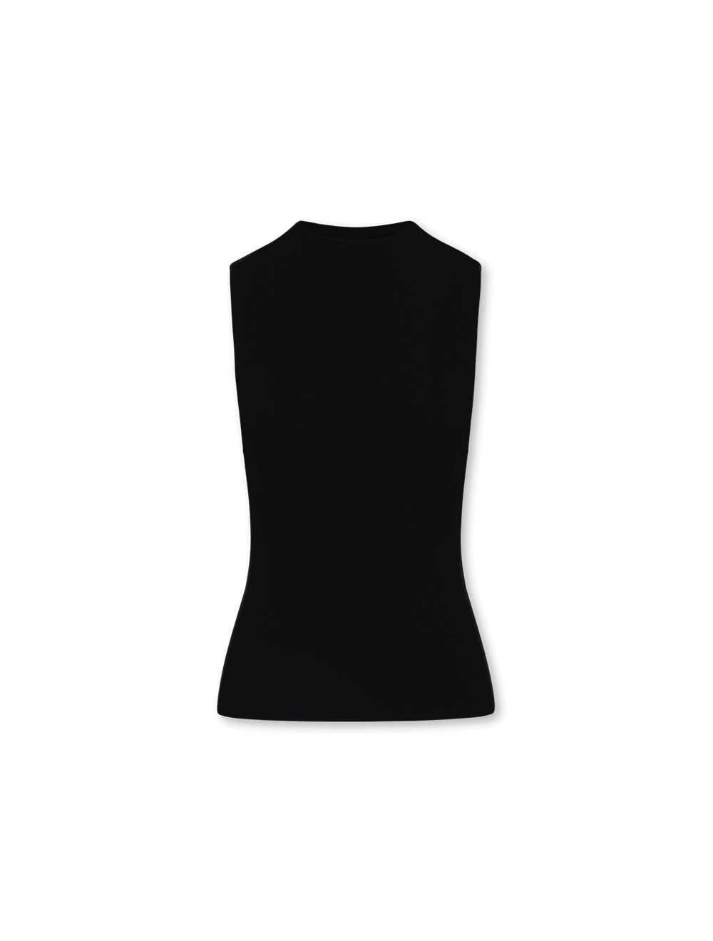 טופ ריב סרוג עם Mock Neckline