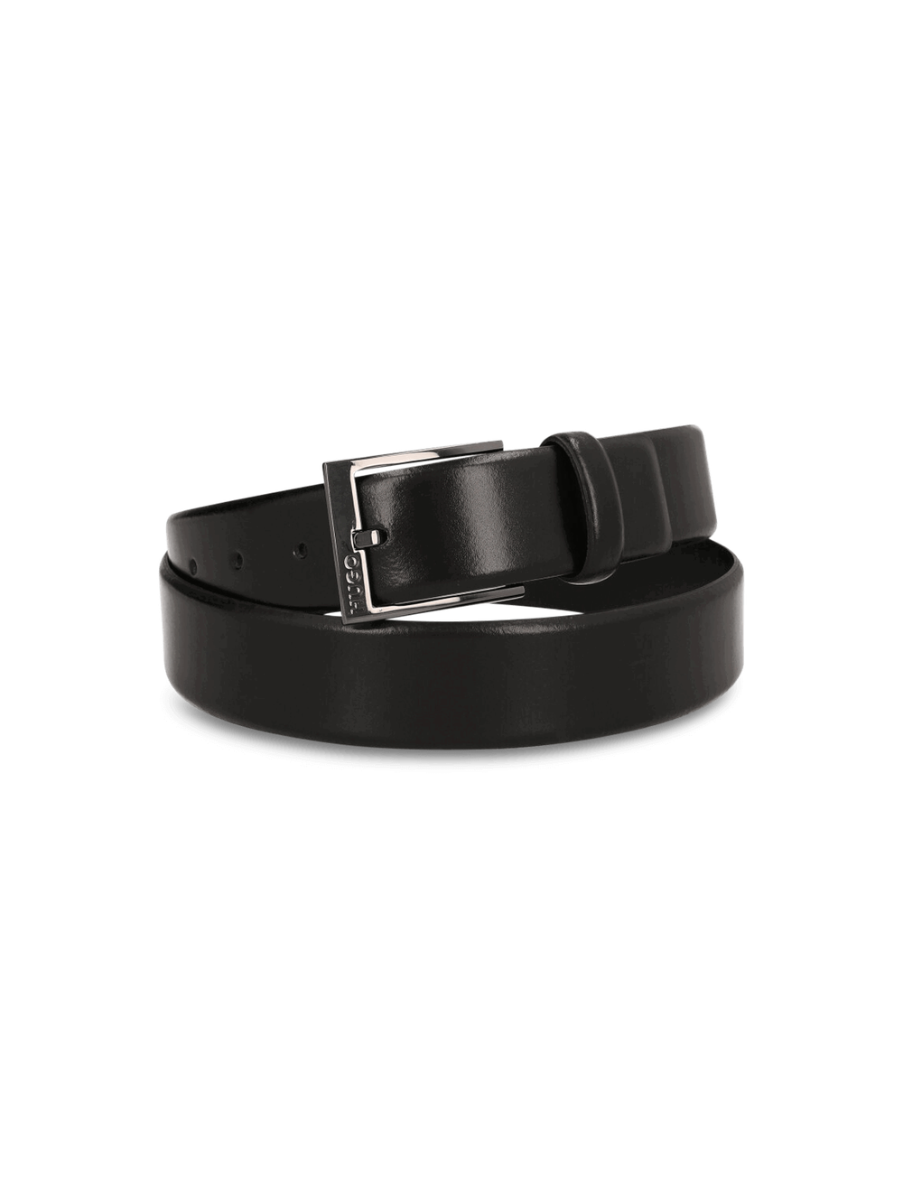 חגורת עור חלקה עם אבזם