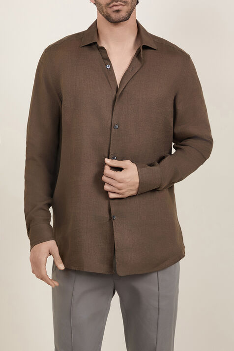 חולצת כפתורים פשתן ZEGNA