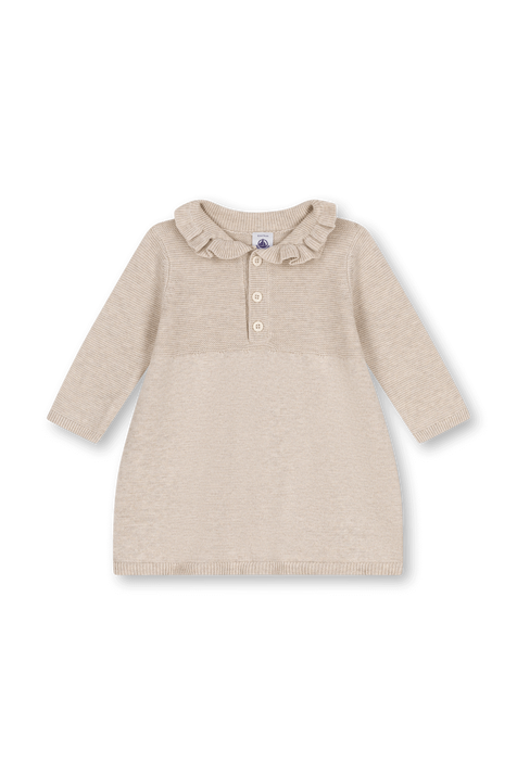 שמלת כותנה סרוגה - 3-12 חודשים PETIT BATEAU