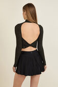 תמונת דוגמן אחורית של Glitter Knit Twist-Back Long Sleeve