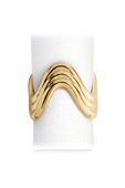 תמונה קידמית של Ripple Napkin Rings - Gold (Set of 4)