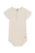 תמונה קידמית של בגד גוף קצר מכותנה - גילאי 3-12 חודשים