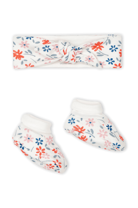גיל 3 חודשים סט נעלי בית וסרט לשיער בהדפס פרחוני PETIT BATEAU