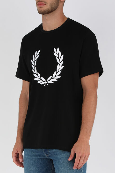 חולצת טי רינגר שחורה FRED PERRY
