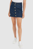 תמונת דוגמן קידמית של חצאית ג`ינס קצרה