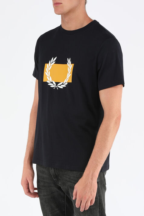 חולצת טי מכותנה עם הדפס לוגו FRED PERRY