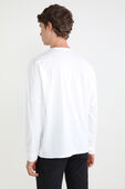 תמונת דוגמן אחורית של Pique Oversized-Fit Long-Sleeve Shirt
