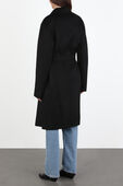 תמונת דוגמן אחורית של מעיל ארוך מצמר וקשמיר בצבע שחור