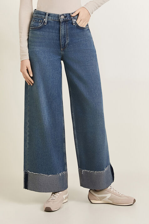 מכנסי ג'ינס סופי קרופ בגזרה רחבה RAG & BONE