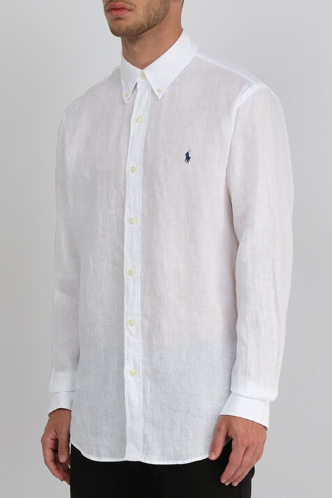 חולצה מכופתרת לבנה עם לגו רקום POLO RALPH LAUREN