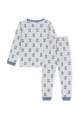 תמונה אחורית של סט פיג'מה ארוך כלבלבים - גילאי 6-12