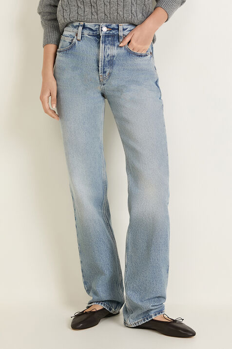 מכנסי ג'ינס בגזרה ישרה SAINT LAURENT