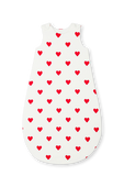 תמונה קידמית של שק שינה בהדפס לבבות - גילאי ניובורן