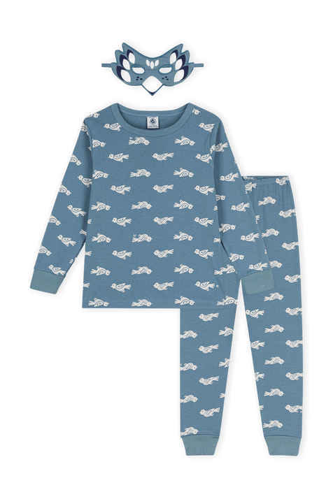 סט פיג'מה ארוך עם הדפס ציפורים - גילאי 3-12 PETIT BATEAU