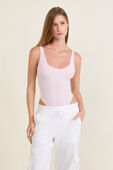 תמונת דוגמן קידמית של Nulu Mesh Scoop Back Sleeveless Bodysuit