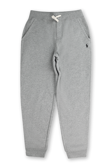 גילאי 8-16 מכנסי טרנינג  אפורים עם לוגו רקום POLO RALPH LAUREN KIDS