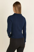 תמונת דוגמן אחורית של Ribbed Merino Wool Collared Sweater&rlm;