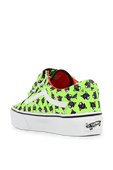 תמונה אחורית של ואנס X סוקו נעלי סניקרס אולד סקול ירוקות עם פרינט אול אובר
