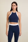 תמונת דוגמן קידמית של Nulu Cropped Halter Tank Top