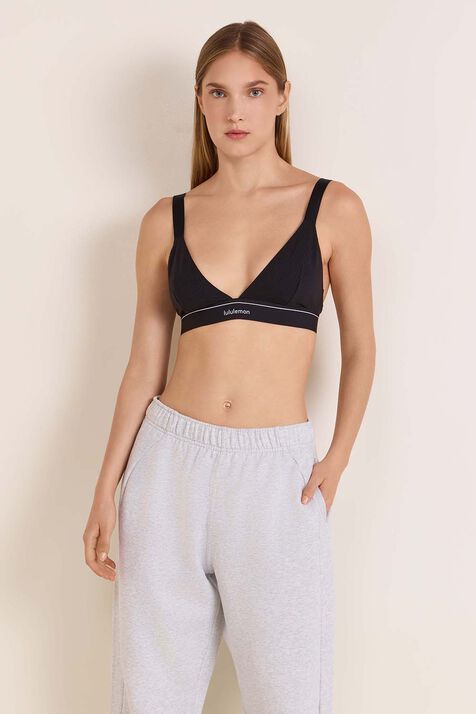 Stretch Cotton Ribbed Logo Bralette LULULEMON