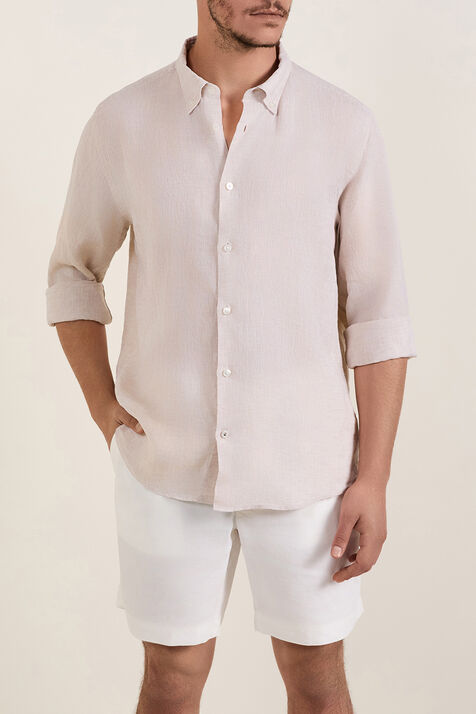 חולצת כפתורים מפשתן BOSS