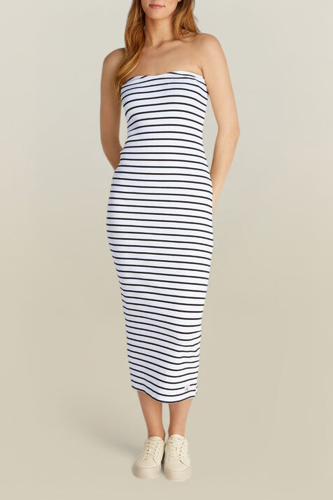 שמלת סטרפלס ריב CALVIN KLEIN